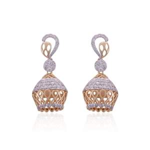 Designer Earrings with Certified Diamonds in 18k Yellow Gold - ER1079P